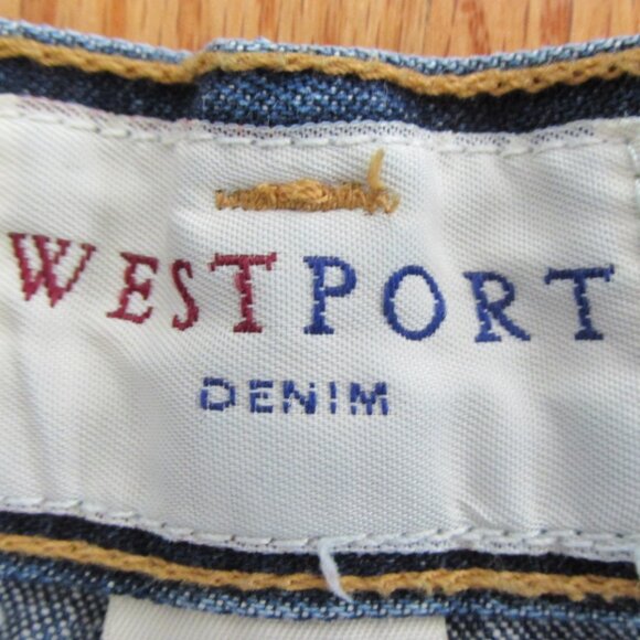 WESTPORT WOMENS SIZE 12 SH JEANS DARK BLUE STONE WASH DENIM HIGH WAIST MOM PLEAT - Picture 12 of 14